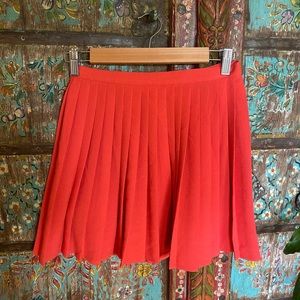 American Apparel Coral Orange Pleated Skirt